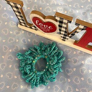 Ocean Beaded Scrunchie